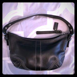 Coach black leather hobo purse
